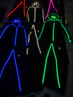 Glowy Zoey Led Stickman Halloween Costume Rechargeable Choose Size Color Glasses