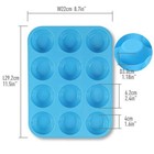 3pcs 12 Cups Silicone Muffin Pan  Non-stick Cupcake Mold For Making Muffins  Egg