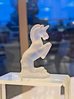 Frosted Glass Horse Unicorn Figurine Statue - New