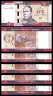 Liberia 5 Dollars 2016  Unc  20 Pcs Lot  Consecutive  P-31 new Design  Prefix Aa