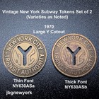 1970 New York City Subway Tokens  Set Of 2  Vintage New York City 2 Varieties 25