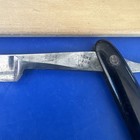 Vintage Black Handled Straight Razor Signed Folding Razor 