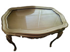 Vtg Gold Hollywood Regency Florentine Table Removable Tray Mcm 26 lx19 wx18  t