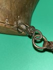 Civil War Era Mid-1800s Black Powder Horn Hand Forged Chain Link Wood Plug