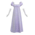 Womens Regency Dress Empire Waist Long Regency Costume Victorian Small Purple