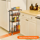 4 Tier Slim Rolling Storage Cart Narrow Kitchen Bathroom Utility Shelf Wheels