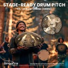  singofire  12-notes Handpan Drum  Handpan Drums For Adults  22-inch 440hz Gold