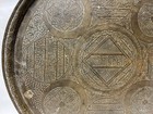 23  Antique Engraved Brass Serving Tray Platter Morocco Islamic Turkish Persian