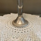 Vintage Etched Glass Bud Vase Duchin Sterling Silver Weighted Base 9 5 Inches