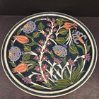 Vintage Turkish Kutahya Ceramic Art Pottery Plate Handpainted Floral Design 10   