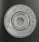 Vintage Clear Glass Fleur De Lis Pattern Trinket Plate coaster 5  Set Of 4