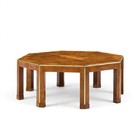 Baker Burlwood And Brass Octagonal Coffee Table