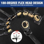 22-piece Ratcheting Wrench Set W 180   Flex Head  Anti-slip Tooth W organizer Box
