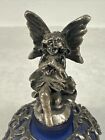 Vintage Perfume Bottle Cobalt Pewter Filigree Collar Pewter Fairy Stopper