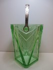 Vtg Indiana Glass Ice Bucket Uranium Glass Pyramid Art Deco No  610