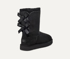 Brand New Ugg Bailey Bow Ii Black Suede Fur Boots Womens Size 9-nib-