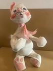 1981 Annalee Mobilitee Easter Bunny Rabbit Doll Plush Pink Ribbon Vintage Toy