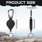 2 Pack Retractable Keychain Badge Reel Heavy Duty Carabiner Badge Holder Tactica