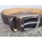Jos A Bank Signature Leather Belt Men 32 Dark Brown Saffiano Made In Italy