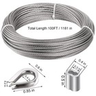 Stainless Steel 7x7 Strand 3mm 1 8  Wire Rope 100ft Stainless Steel Cable