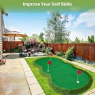 10x15 Ft Golf Putting Green Mat Indoor Practice Training Mat W  3 Cups   Flags