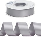 Silver Double Faced Satin Ribbon 1    X Continuous 25 Yards use For Bows Bouquet 
