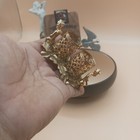 Vintage Gold Ormolu Double Lipstick Holder Cherub Filigree Vanity Organizer