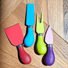 4-piece Multicolor Cheese Serving Utensil Set  Thick Plastic Handles  6 In