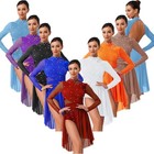 Us Womens Figure Skating Ballet Lyrical Leotard Dance Dress Rhinestone Costumes