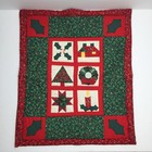 Handmade Christmas Applique Quilted 18 X 15 Wall Hanging Quilt Star Tree Wreath