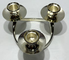 Lunt Silver Plate Candle Holder 7  Diameter Triple Candleholder Vintage