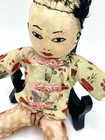 Antique Handmade Asian Doll Hand Sewn Fabric Unique Ooak