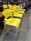 Lot Of 8 Counter Height Chairs  Stools In Yellow By Steelcase
