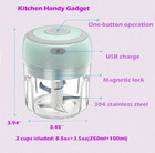 2pcs Electric Mini Garlic Chopper     Usb Rechargeable  Portable Food Processor