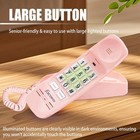 Retro Corded Landline Phone Big Button Wall Mount Desk Telephone Pink Seniors