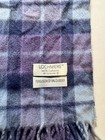 Lochmere 100  Cashmere Winter Scarf Purple Blue Tartan Luxury