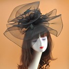 Lady Mesh Flower Fascinator Hair Clip Ribbon Feathers Bride Party Headpiece Cute