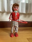 Spin A Hula Hoop Girl Tin Litho Wind Up Toy Japan W  Box 1950s Vintage Works