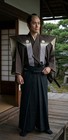 Japanese Vintage Samurai Kataginu Vest Top Kamishimo Silk Paper Crest Showa    