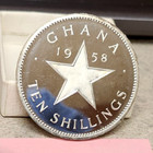 1958 Ghana 10 Shillings Proof Coin - Some Frosty Devices - Extremely Low Mintage