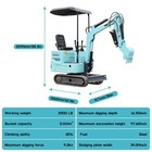 Mini Excavator Hydraulic 1 1 Ton Digger Gas Tracked Crawler Kubota Diesel Engine