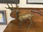 1960s Vintage Solid Brass Buck Statue
