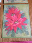 Vintage Christmas Cards Hallmark Poinsettias Pretty 3 W Envelopes Unused