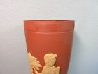 Large Antique Japanese Tokoname Wall Pocket Vase Woman In Kimono With Chin Dog