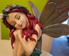 Custom Winged Fairy Woman Mushroom Figurine Statue Hand Painted Fantasy
