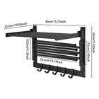 Towel Rack Towel Shelf With 7 Towel Bar   5 Hooks  Bathroom Wall Towel Holder