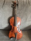 Antique 4 4 Violin W  Case   Bow  High Flame One-piece Back
