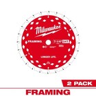 Milwaukee 48-40-0722 7-1 4 24t Framing Circular Saw Blades 2pk
