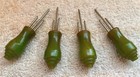 4 Vintage Art Deco Green Bakelite Corn Cob Holders 2 1 2 Inches Long