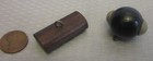 Art Deco Bakelite Buttons 2p Lot Layered Log Domed Mixed Wood Metal Vintage 30s
